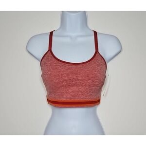 Sketchers Womens Red Racerback Adjustable Strap Sports Bra Size Large NWT